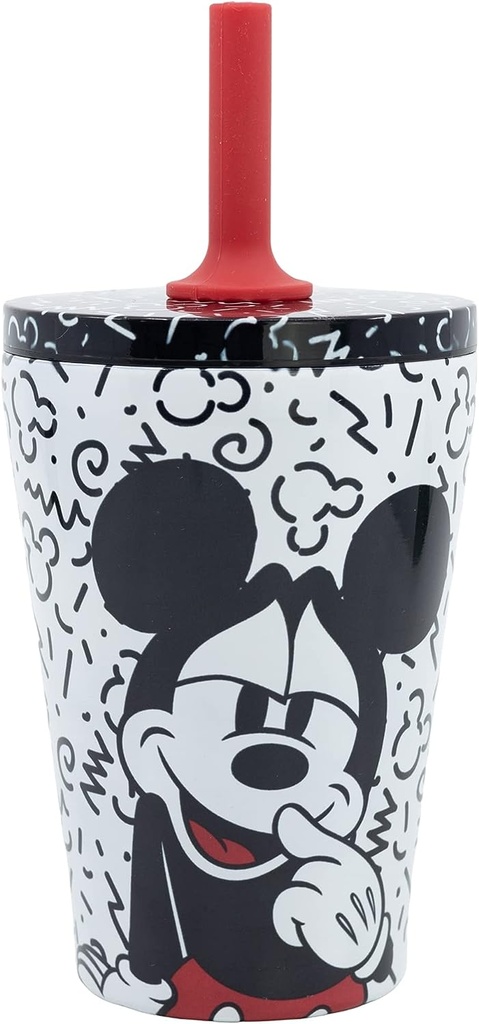 VASO MICKEY TERMO INOX.C/PAJ.
