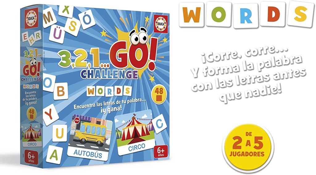 3,2,1 GO CHALLENGE WORDS