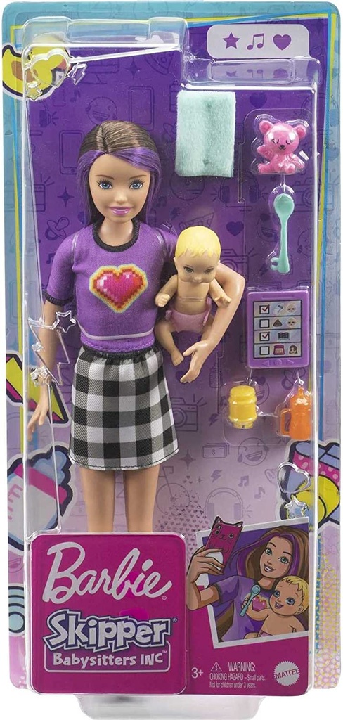 BARBIE NIÑERA C/BEBE Y ACC.N.1