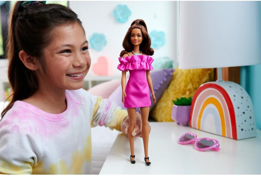 BARBIE VESTIDO ROSA C/VOLANTES