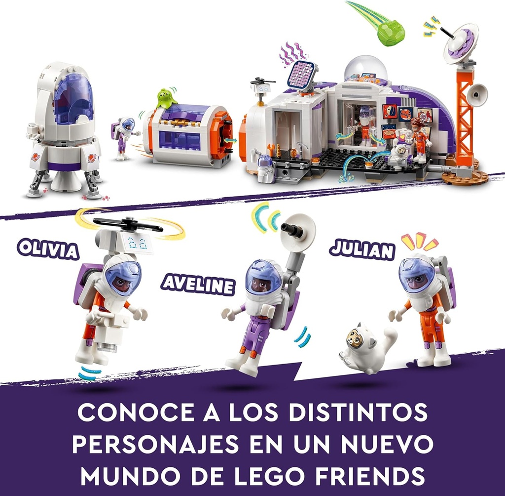 BASE ESPACIAL DE MARTE Y COHETE