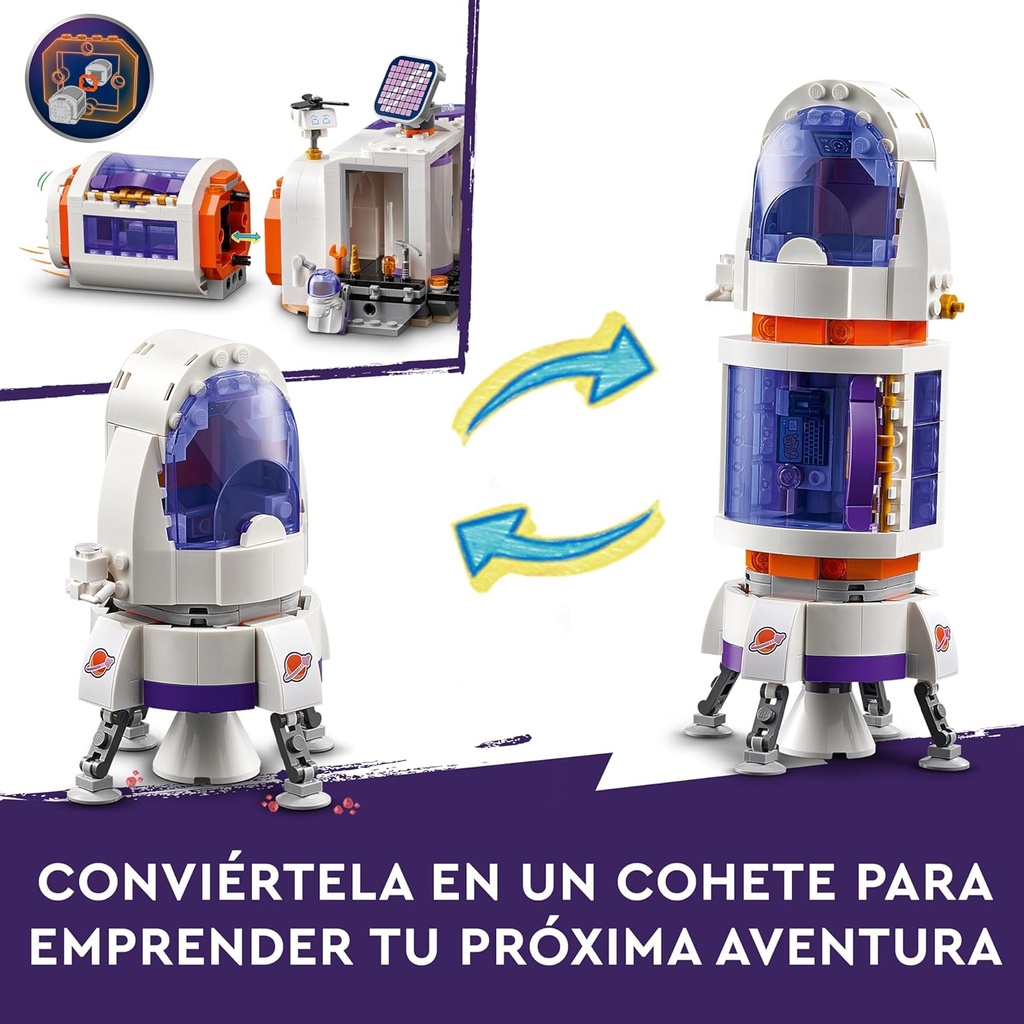 BASE ESPACIAL DE MARTE Y COHETE