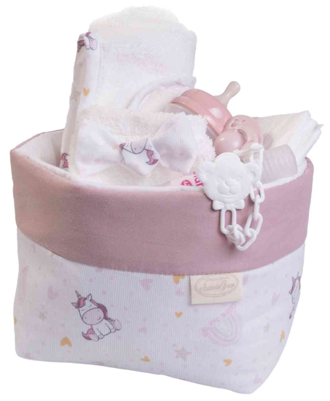 CANASTILLA TELA UNICORNIOS