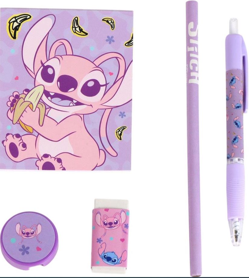 PORTATODO PELUCHE STITCH ROSA