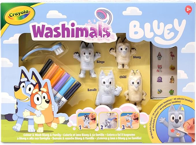WASHIMALS BLUEY SET 4 MASCOTAS