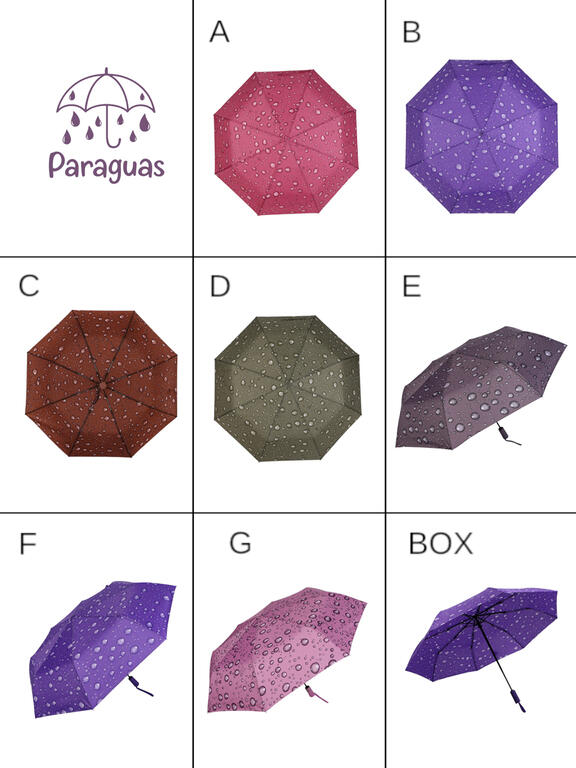 PARAGUAS AUT.COL.GOTAS SURT.