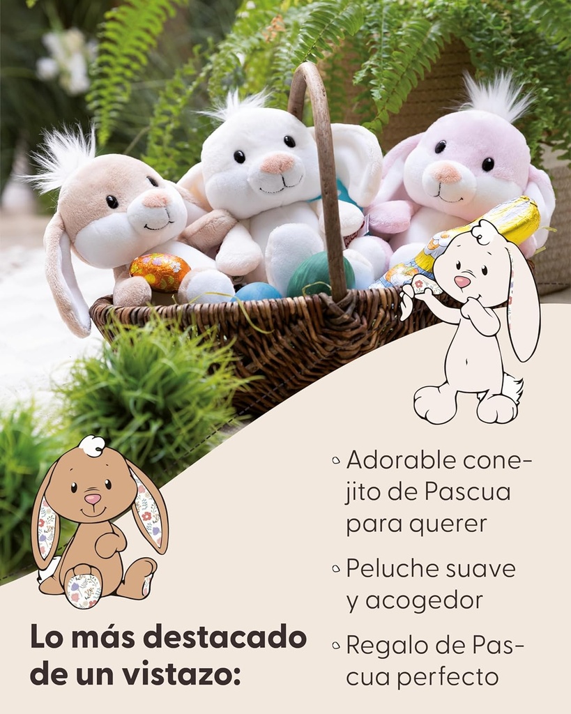 PELUCHE CONEJO ROSA 20 CM.