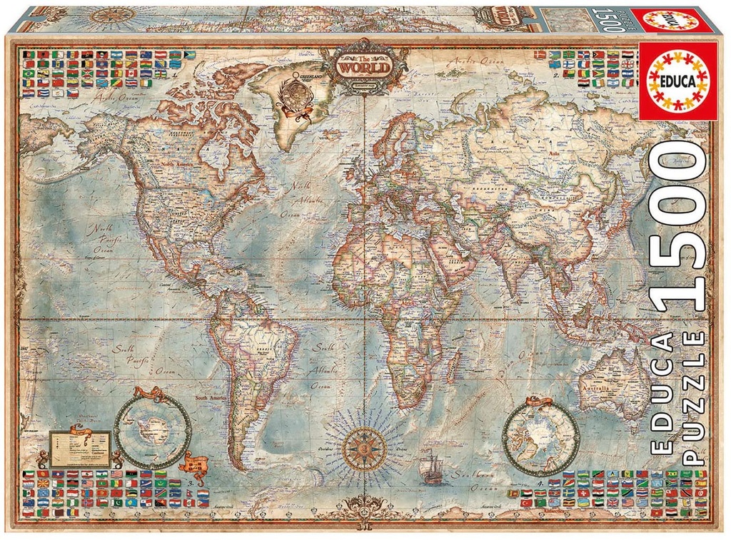 PUZ.1500 MUNDO, MAPA POLITICO