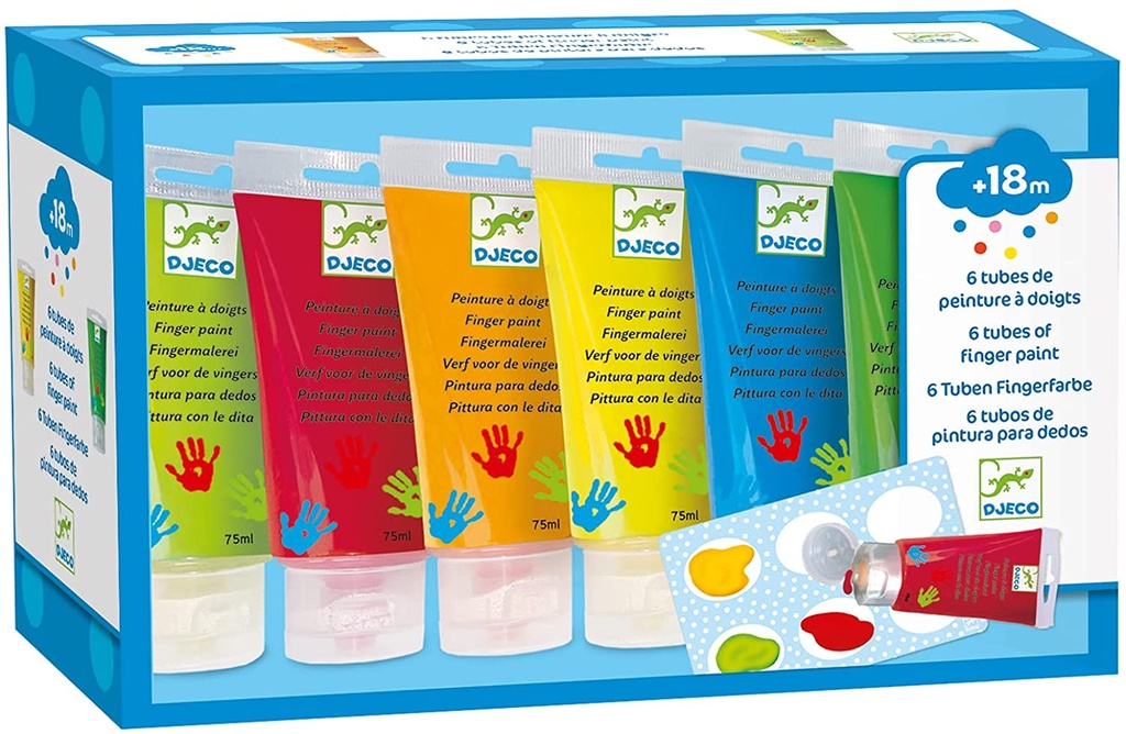 PINTURA PARA DEDOS 6 TUBOS