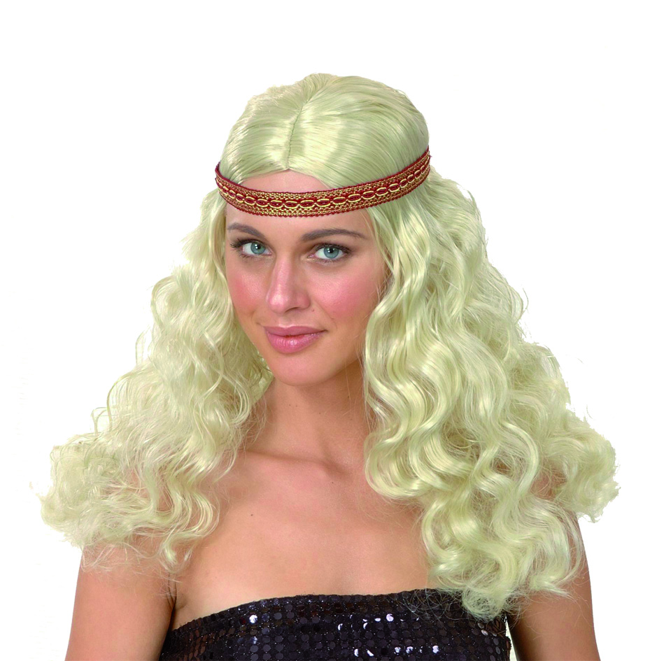 PELUCA LARGA RUBIA RIZADA