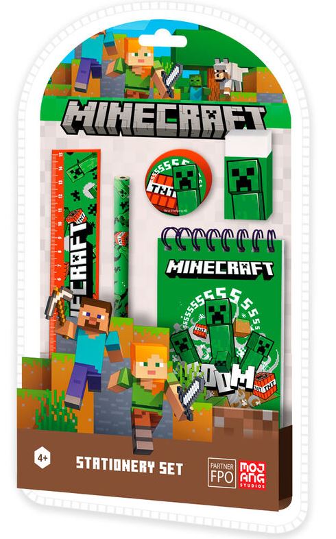 SET PAPELERIA MINECRAFT 5 P.