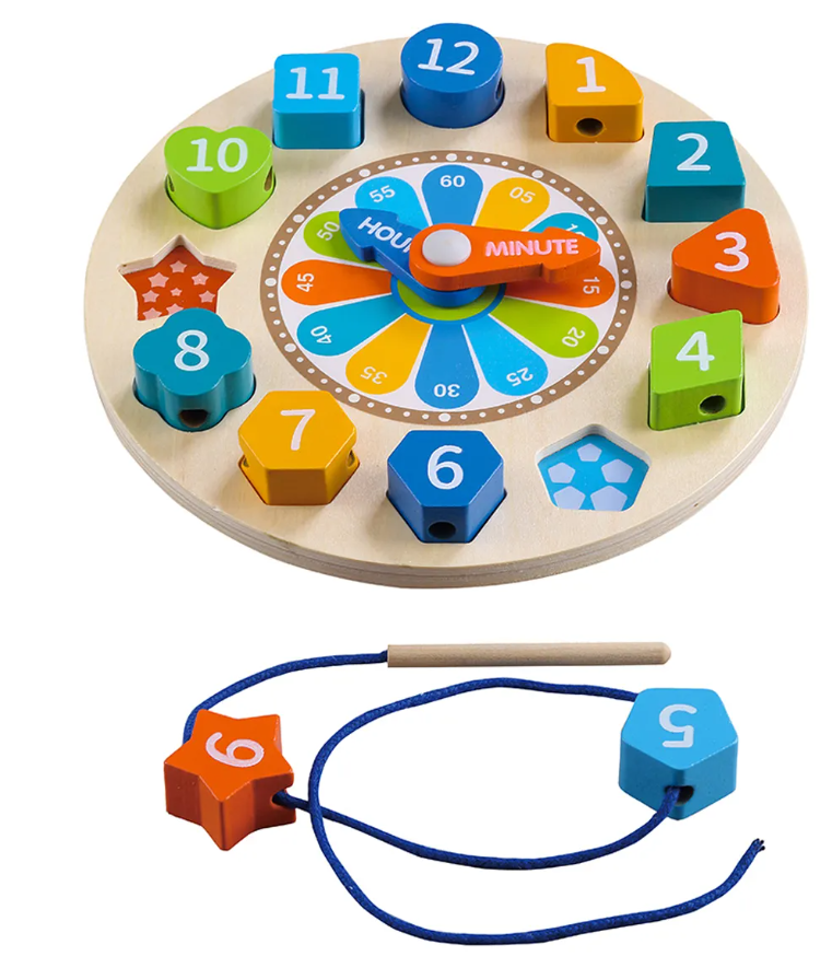 RELOJ C/ENCASTES MADERA