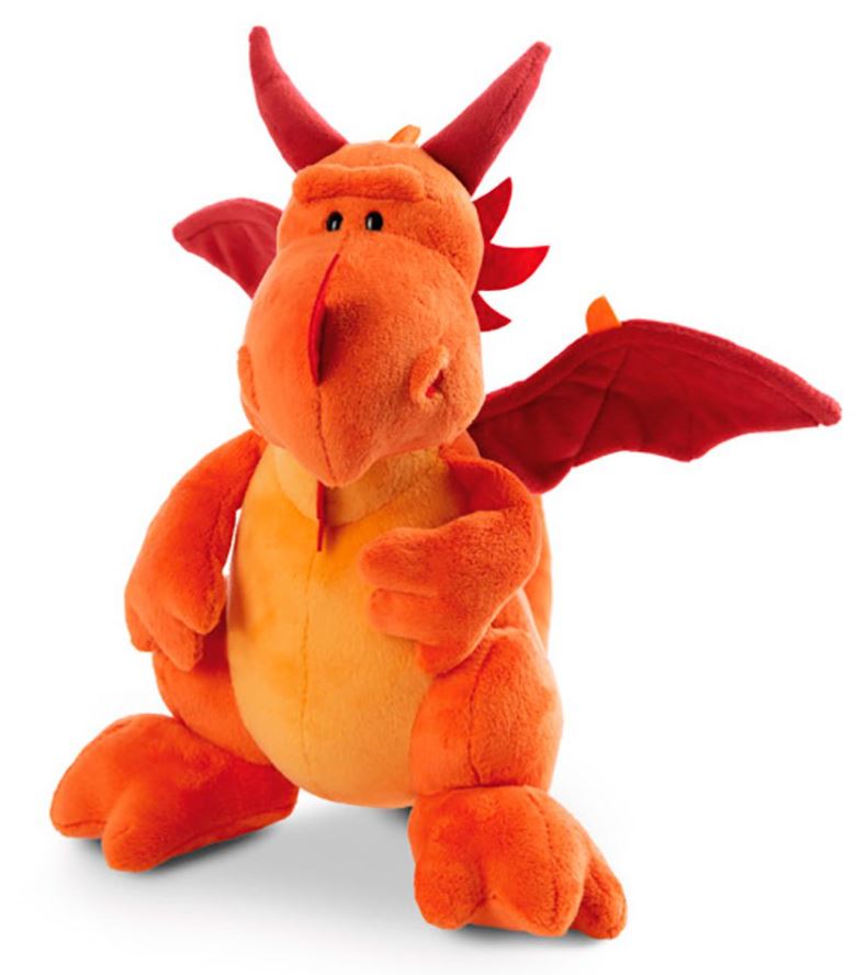 PELUCHE DRAGON NARANJA SENTADO 20CM.