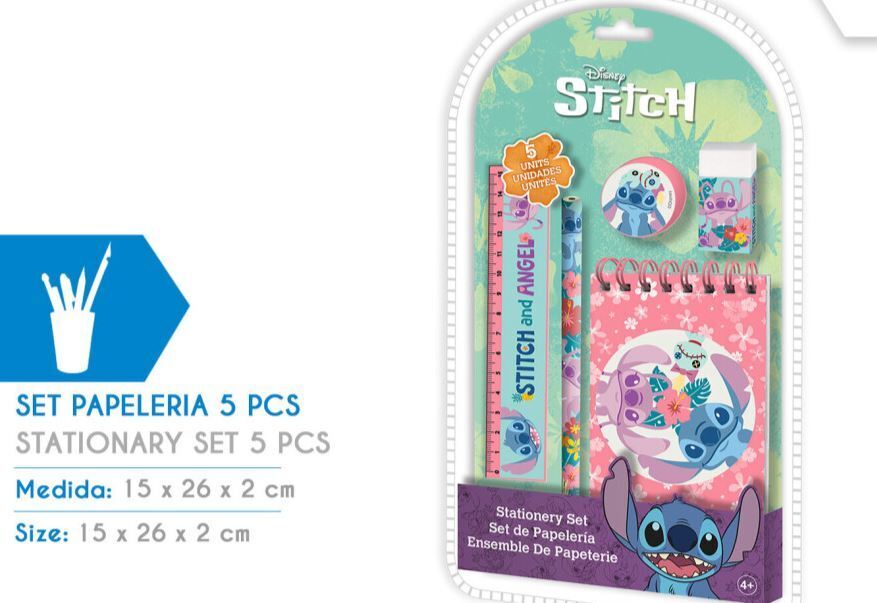 SET PAPELERIA STITCH 5 P.