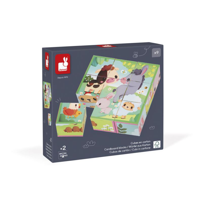 9 CUBOS ANIMALES GRANJA