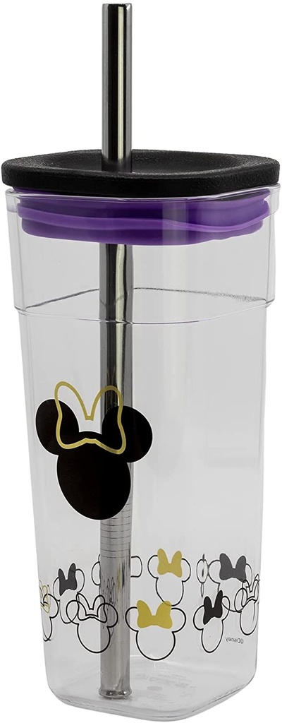VASO C/PAJITA MINNIE 540 ML.