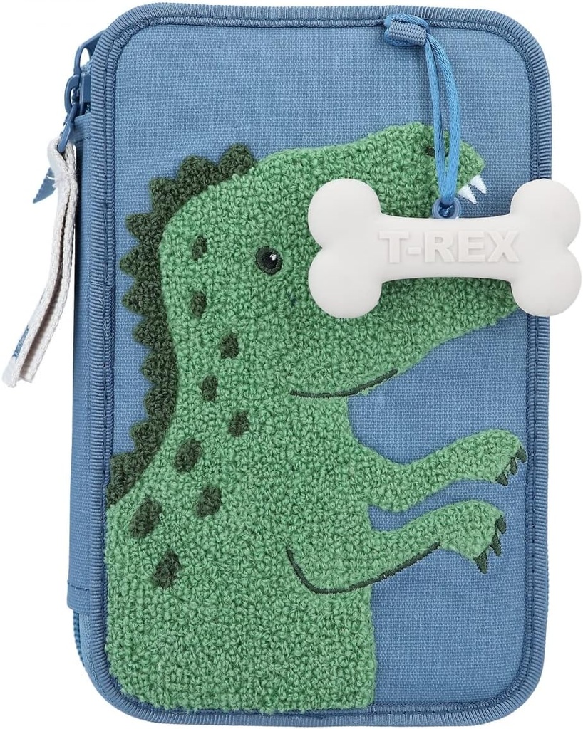 ESTUCHE DOBLE AZUL DINO WORLD