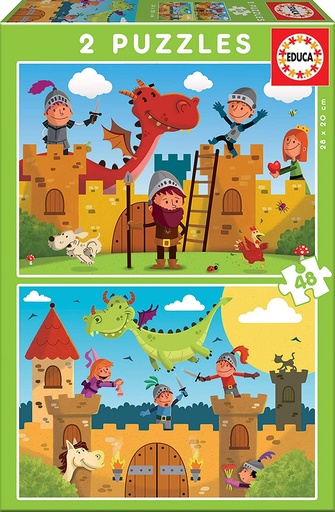 [04017151] PUZ.2x48 DRAGONES Y CABALLEROS