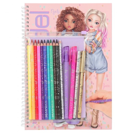 [50211389] LIBRO COLOREAR C/SET COLORES TOP MODEL
