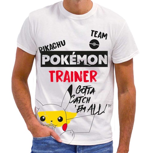 [67829610] CAMISETA POKEMON BLANCA T.M