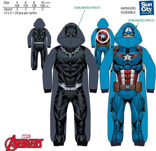 [67873342] MONO POLAR VENGADORES AZUL T.6