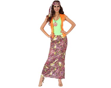 [92799800] DISFRAZ HIPPIE MUJER