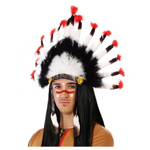 [01839011] PENACHO PLUMAS INDIO BLANCO