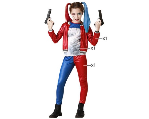 [01875046] DISFRAZ ARLEQUIN AZUL T.7-9