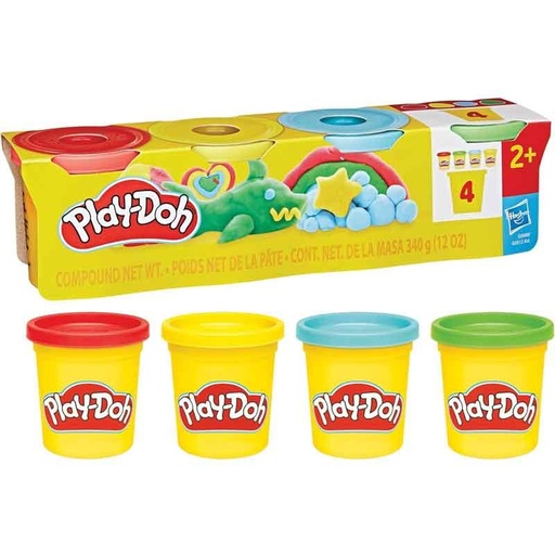 [25529340] PLAYDOH PACK 4 BOTES COL.CLAS.