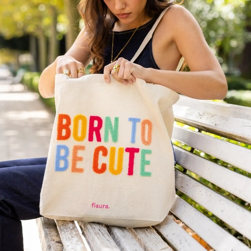 [23775535] BOLSA COMPRA "BORN TO BE CUTE"