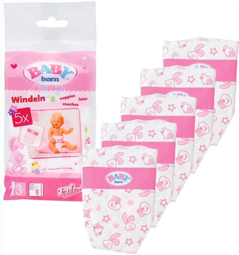 [37883835] BABY BORN PAÑALES PACK 5