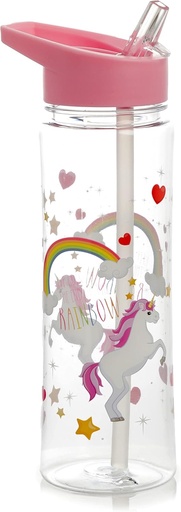 [01577145] BOTELLA C/PAJITA UNICORNIO