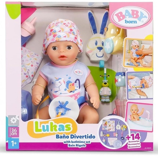 [37784047] BABY BORN LUKAS BAÑO DIVERTIDO